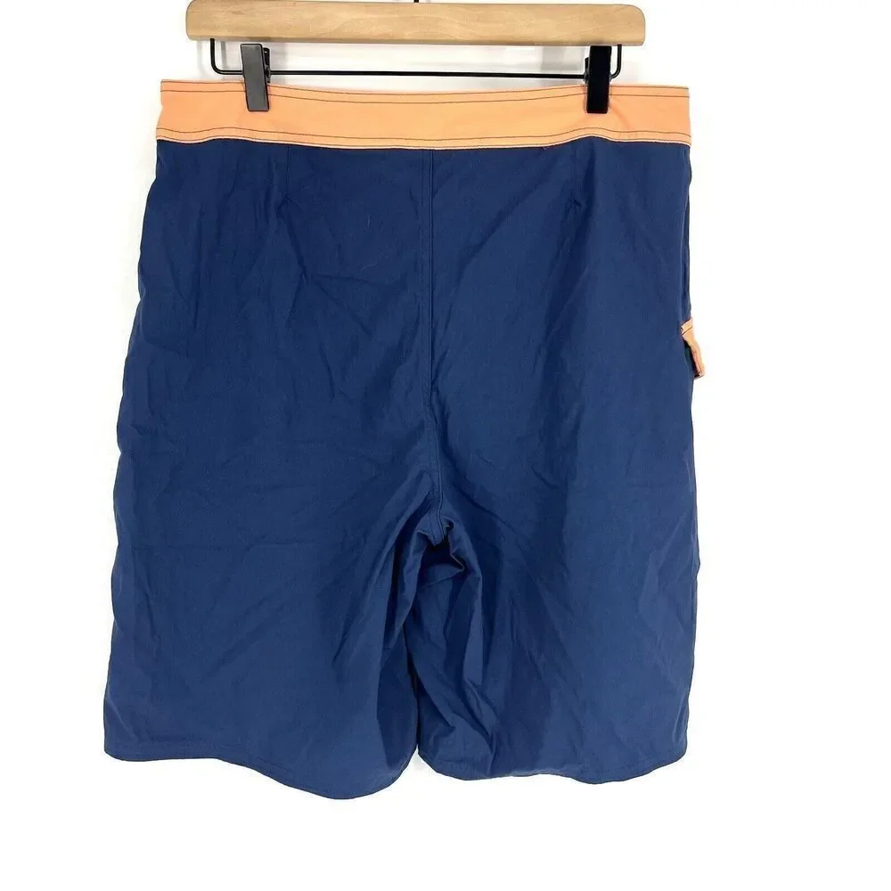 Patagonia Wavefarer Board Shorts Size 34 Mens Navy Pink Colorblock Swim Trunks